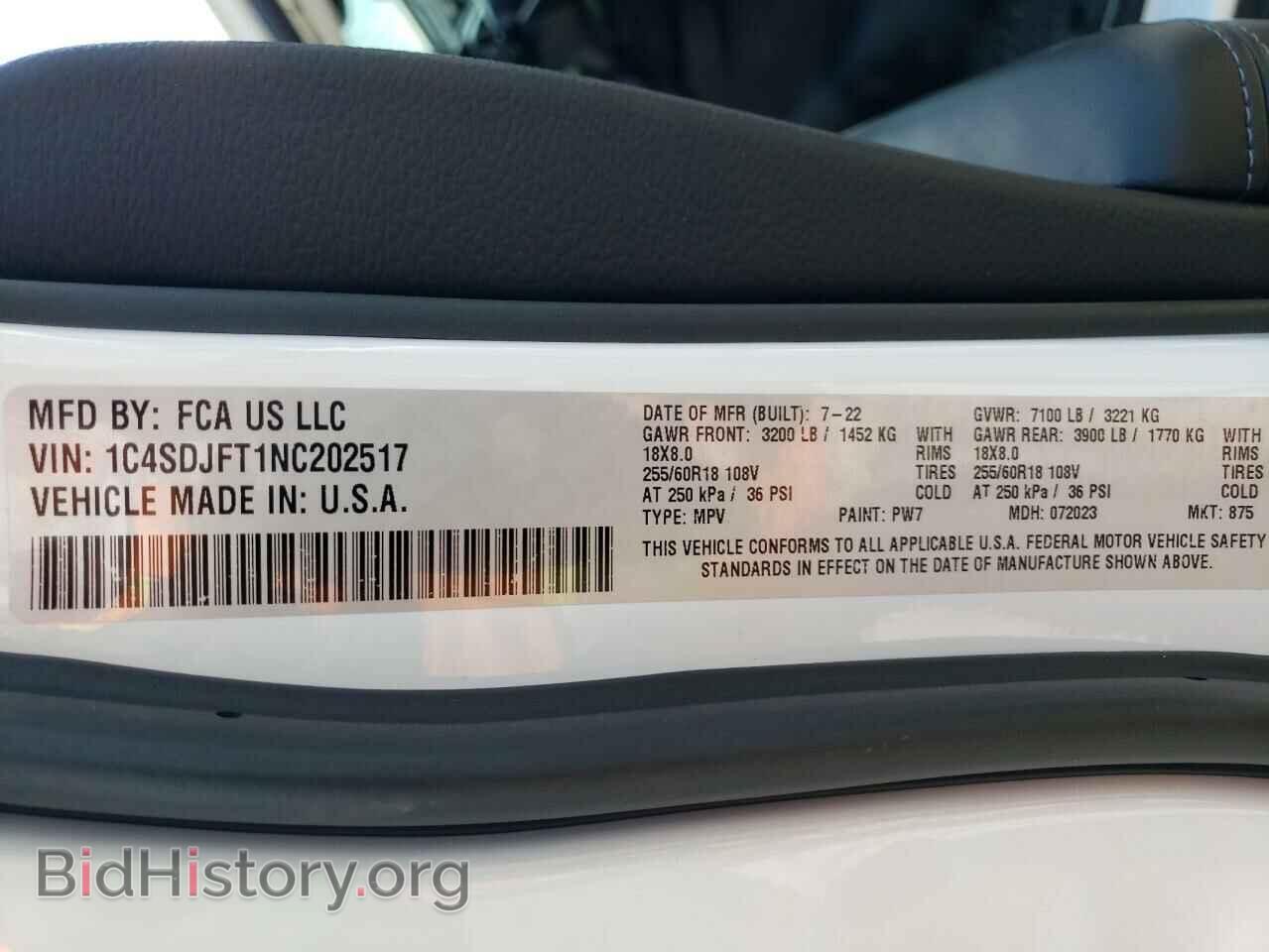 2022 DODGE DURANGO - VIN: 1C4SDJFT1NC202517 - Фото 13