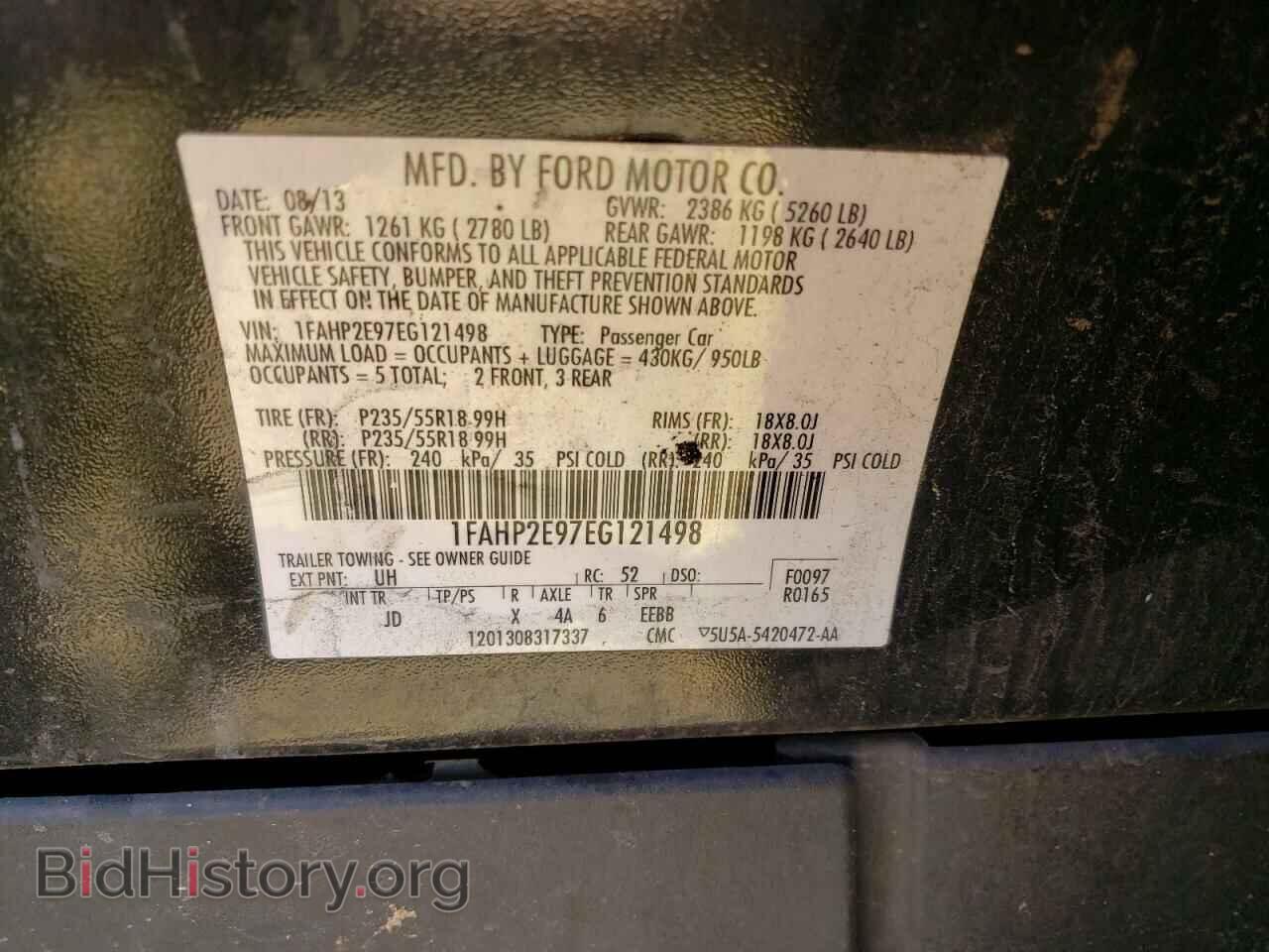 2014 FORD TAURUS - VIN: 1FAHP2E97EG121498 - Фото 10