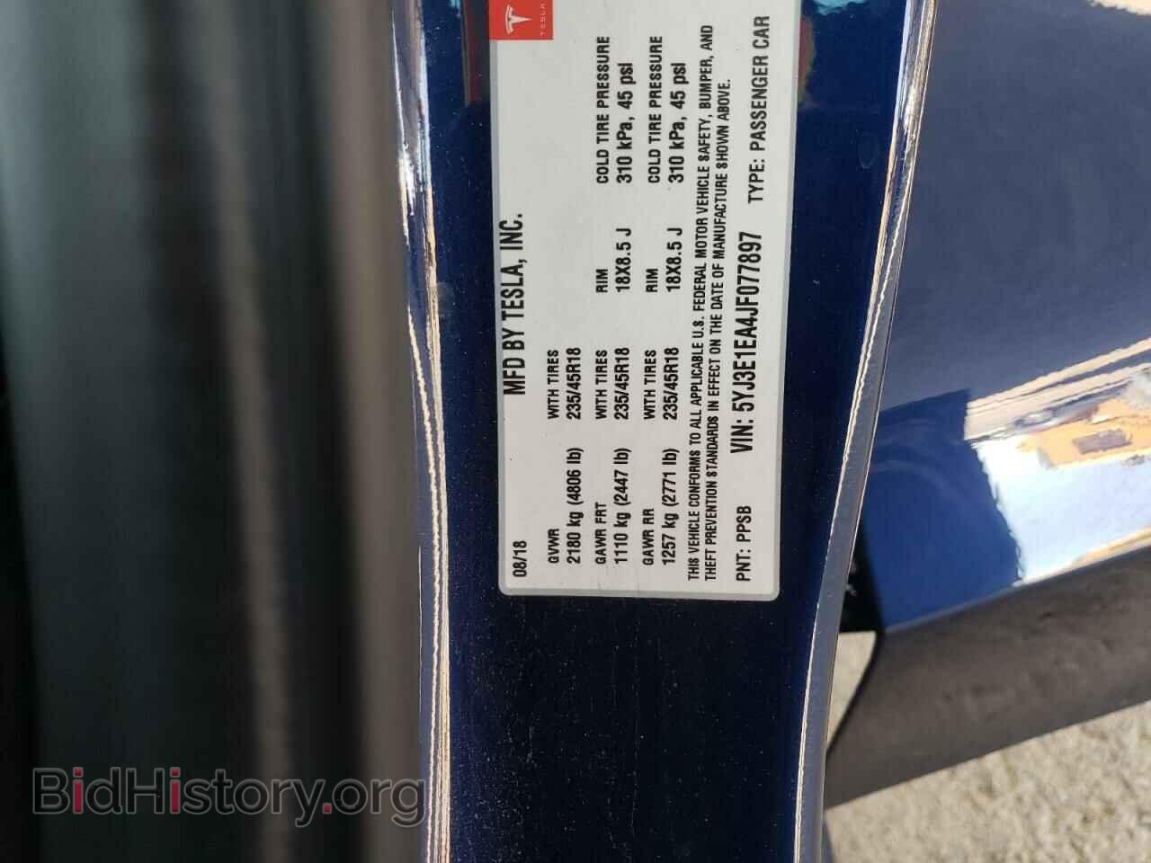 2018 TESLA MODEL 3 - VIN: 5YJ3E1EA4JF077897 - Photo 12