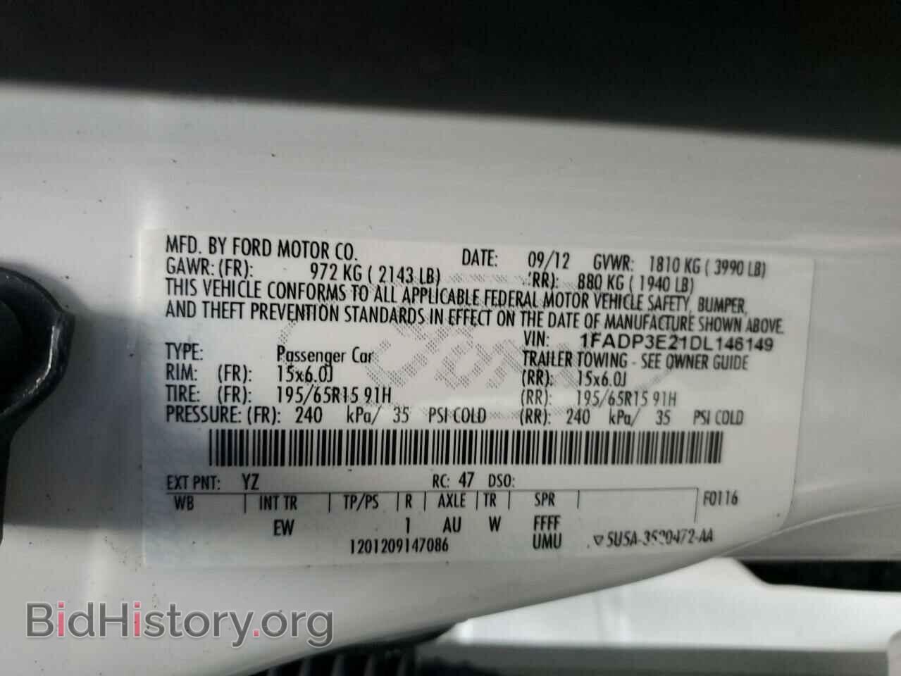 2013 FORD FOCUS - VIN: 1FADP3E21DL146149 - Фото 12