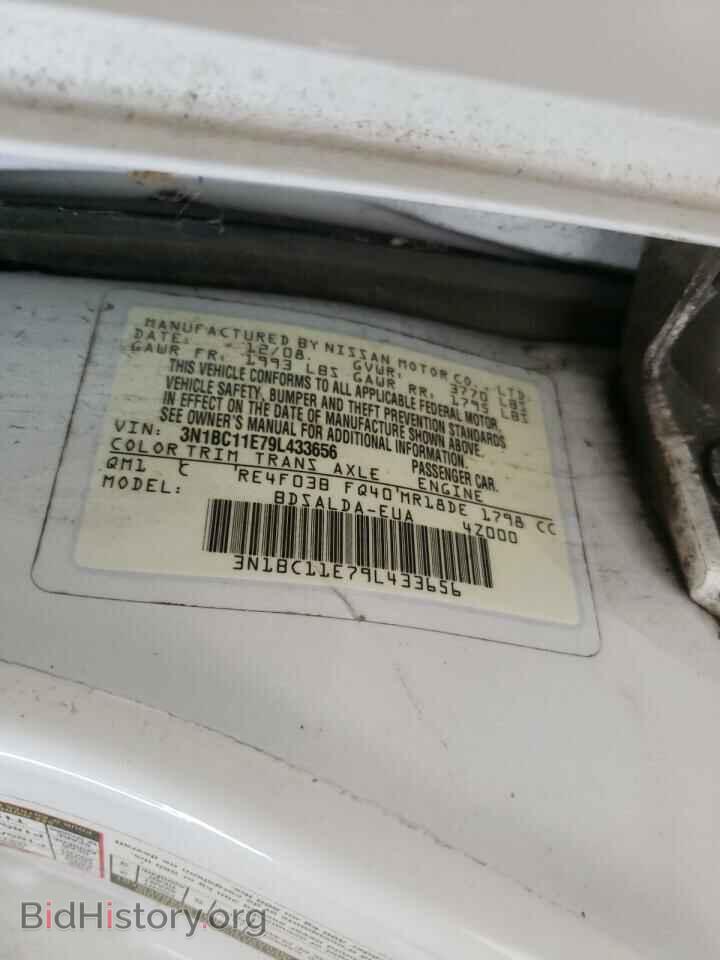 2009 NISSAN VERSA - VIN: 3N1BC11E79L433656 - Фото 10
