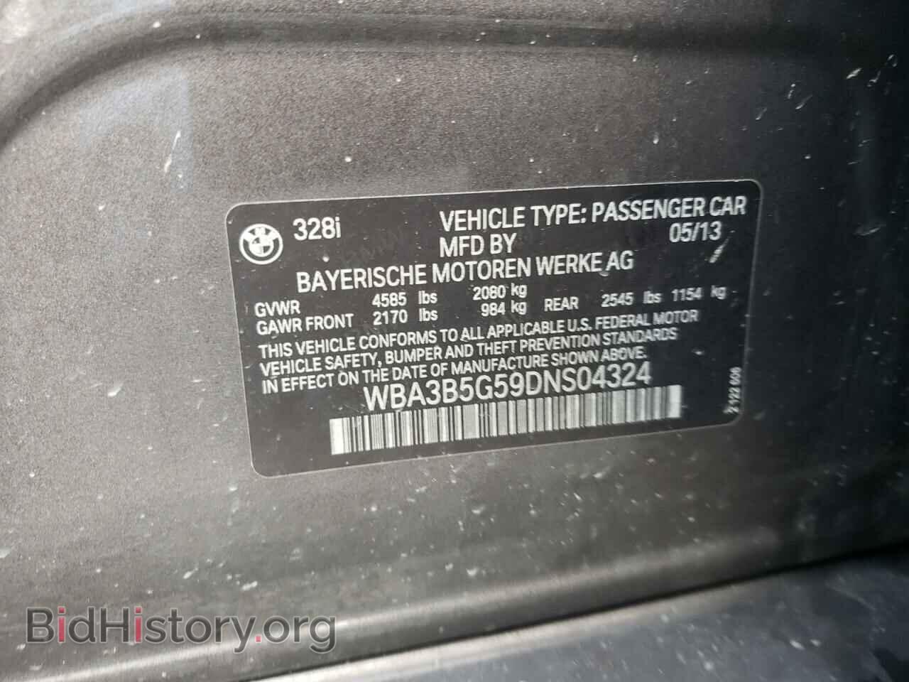 2013 BMW 3 SERIES - VIN: WBA3B5G59DNS04324 - Фото 10