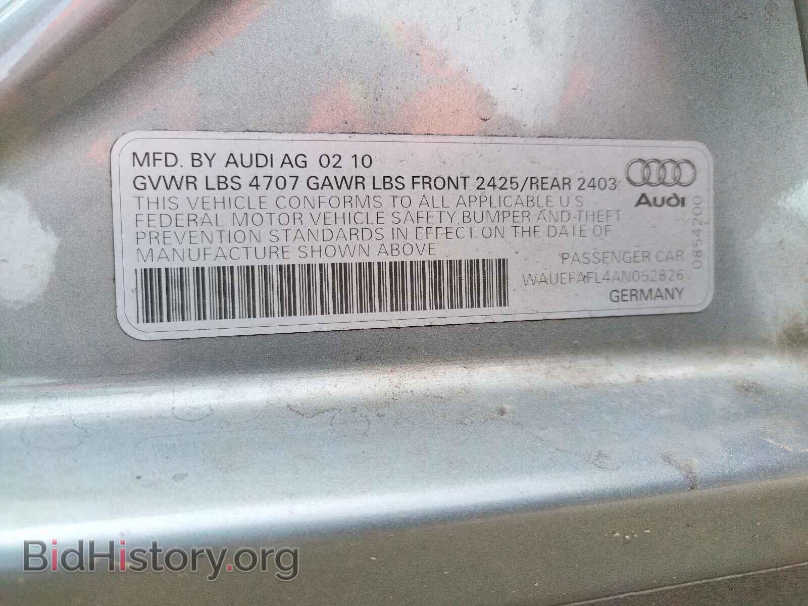 2010 AUDI A4 - VIN: WAUEFAFL4AN052826 - Фото 10