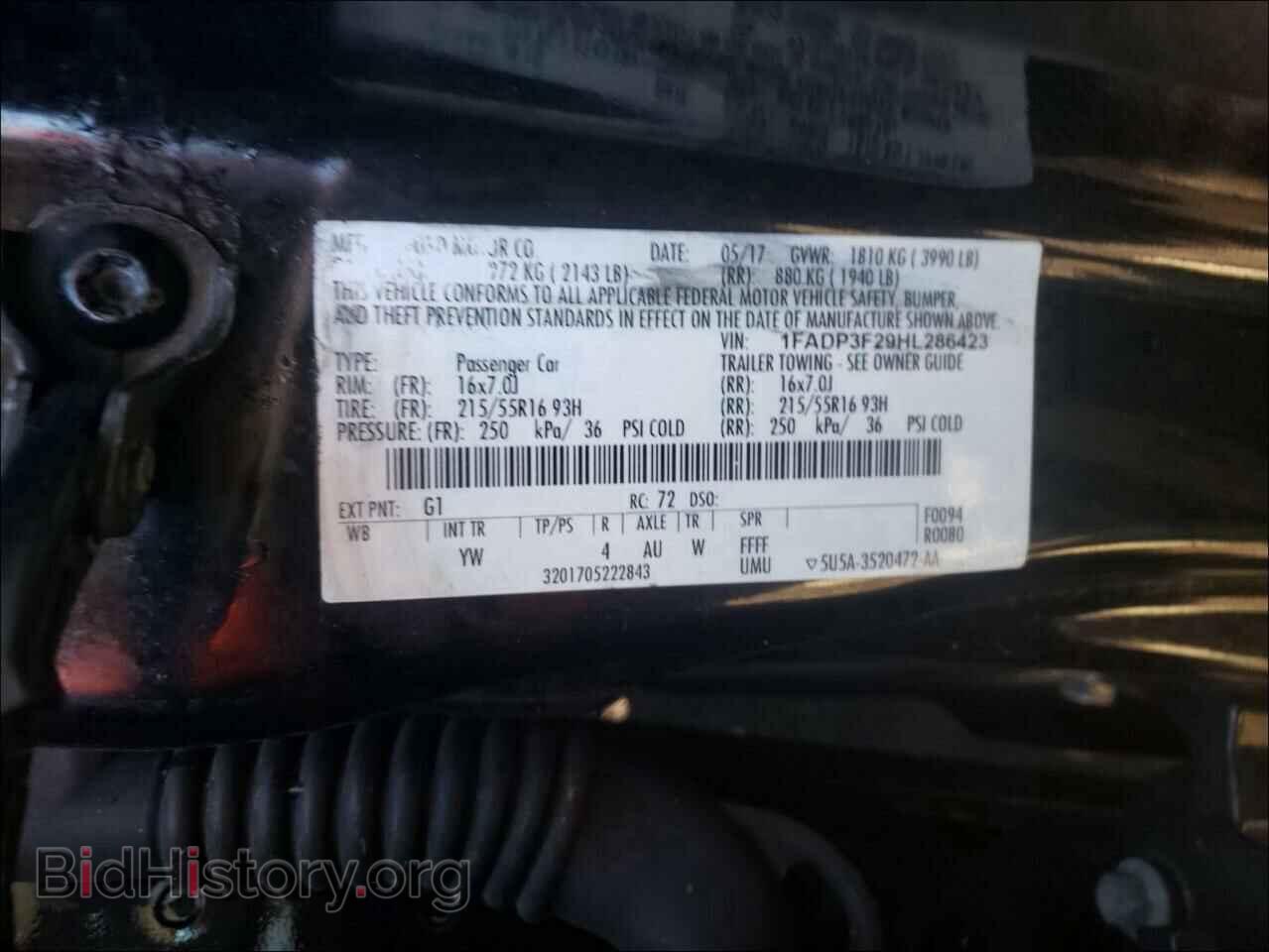 2017 FORD FOCUS - VIN: 1FADP3F29HL286423 - Photo 10