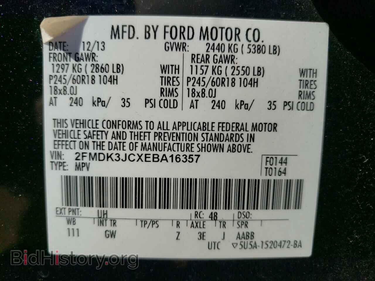 2014 FORD EDGE - VIN: 2FMDK3JCXEBA16357 - Photo 10