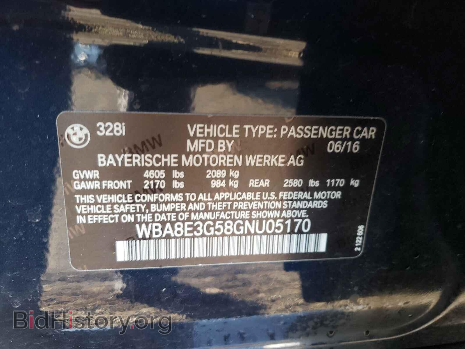 2016 BMW 3 SERIES - VIN: WBA8E3G58GNU05170 - Фото 10
