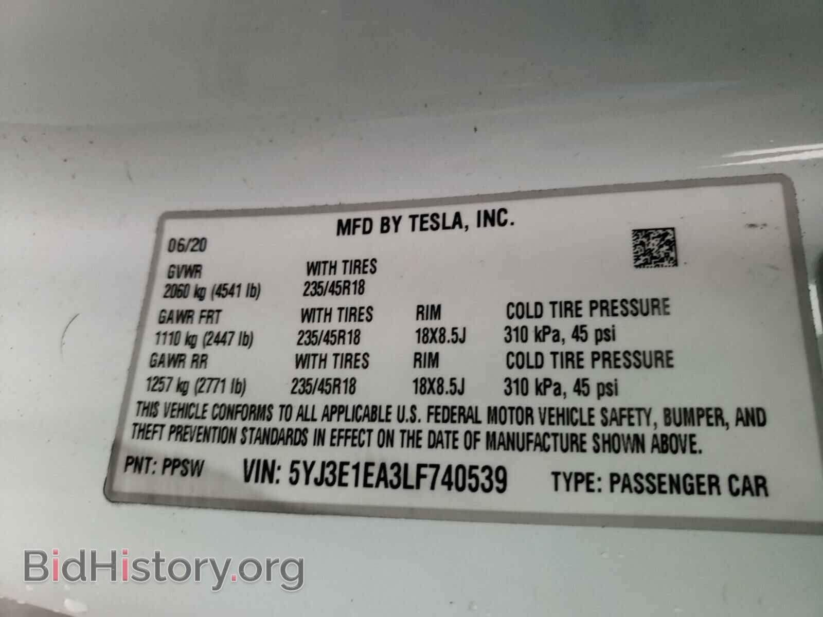 2020 TESLA MODEL 3 - VIN: 5YJ3E1EA3LF740539 - Photo 10