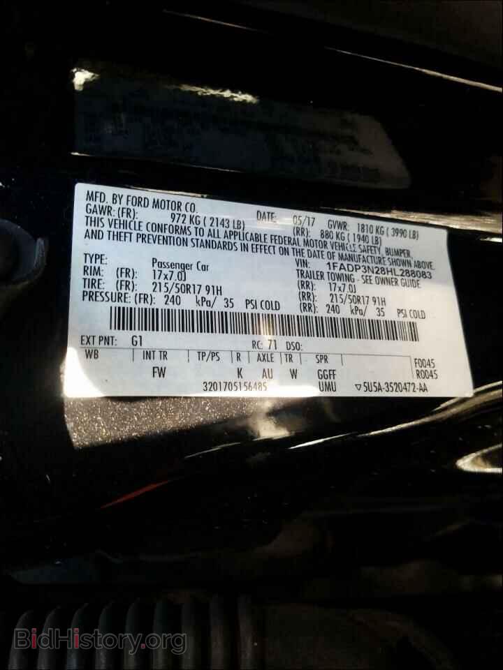 2017 FORD FOCUS - VIN: 1FADP3N28HL288083 - Фото 10