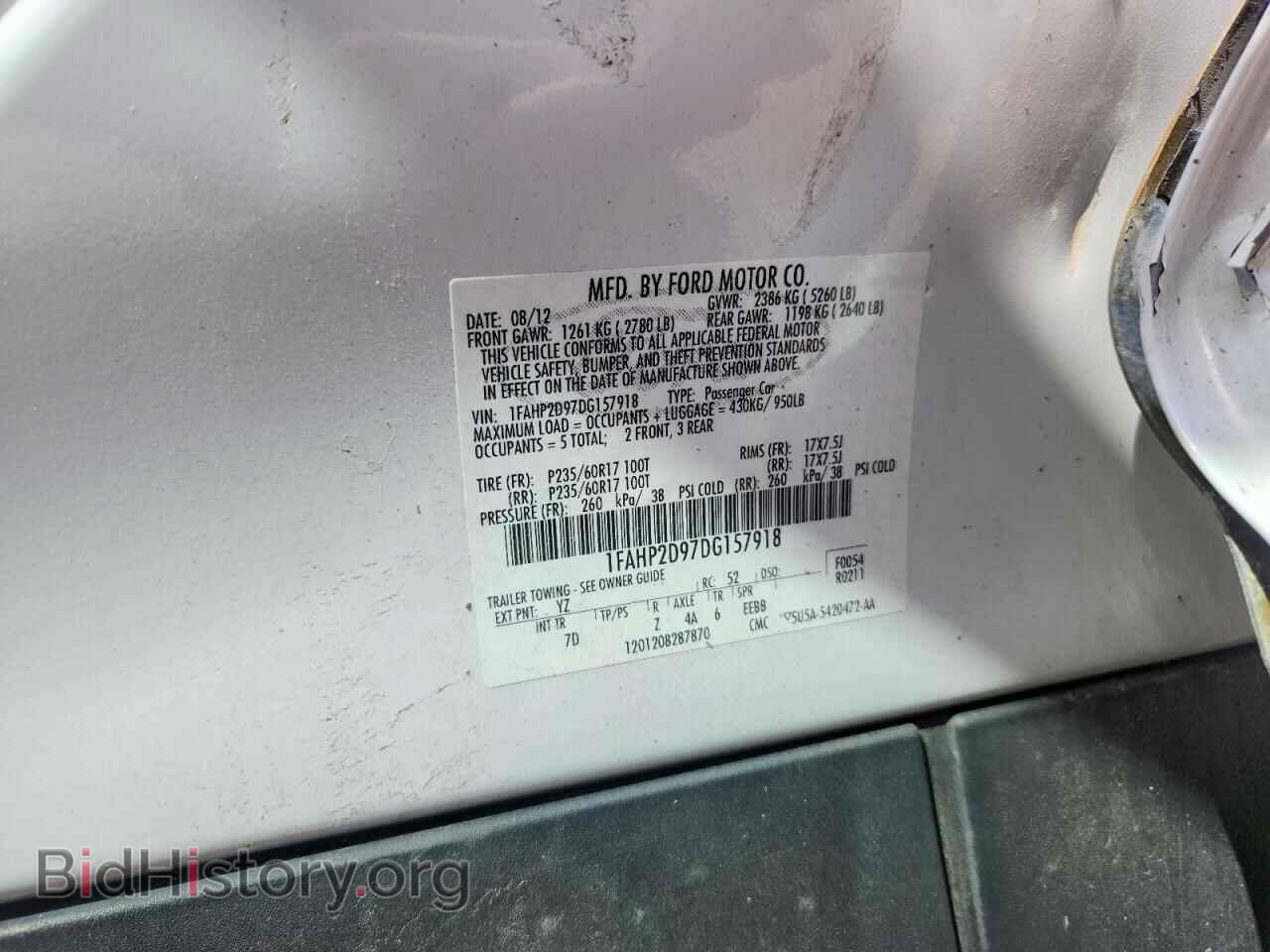 2013 FORD TAURUS - VIN: 1FAHP2D97DG157918 - Photo 12