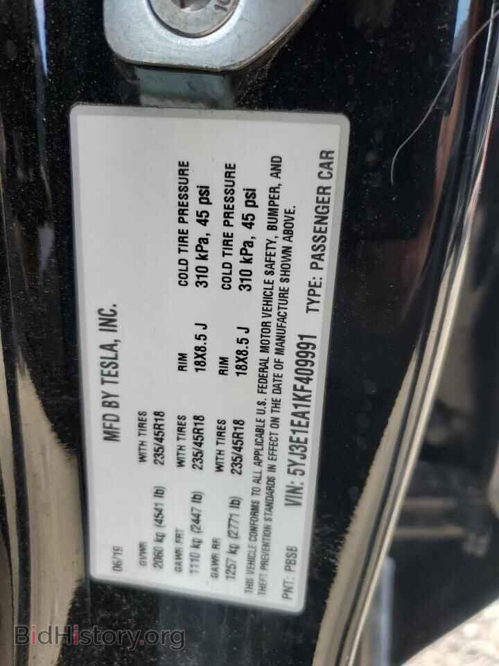 2019 TESLA MODEL 3 - VIN: 5YJ3E1EA1KF409991 - Photo 13