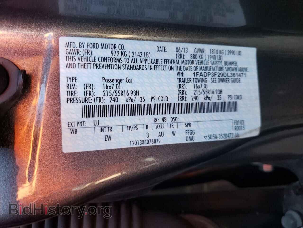 2013 FORD FOCUS - VIN: 1FADP3F29DL361471 - Фото 10