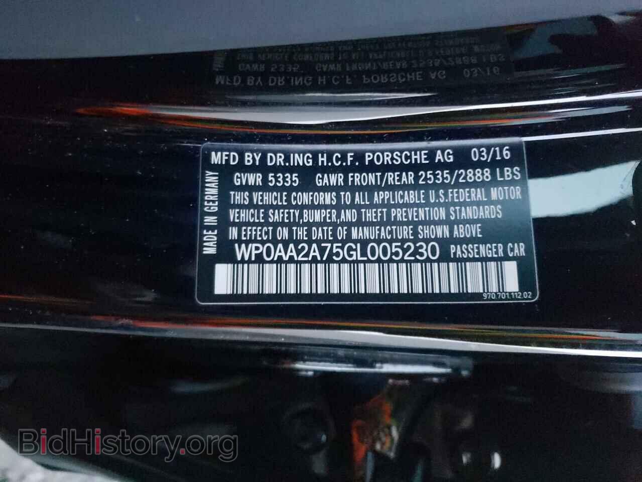 2016 PORSCHE PANAMERA - VIN: WP0AA2A75GL005230 - Фото 10