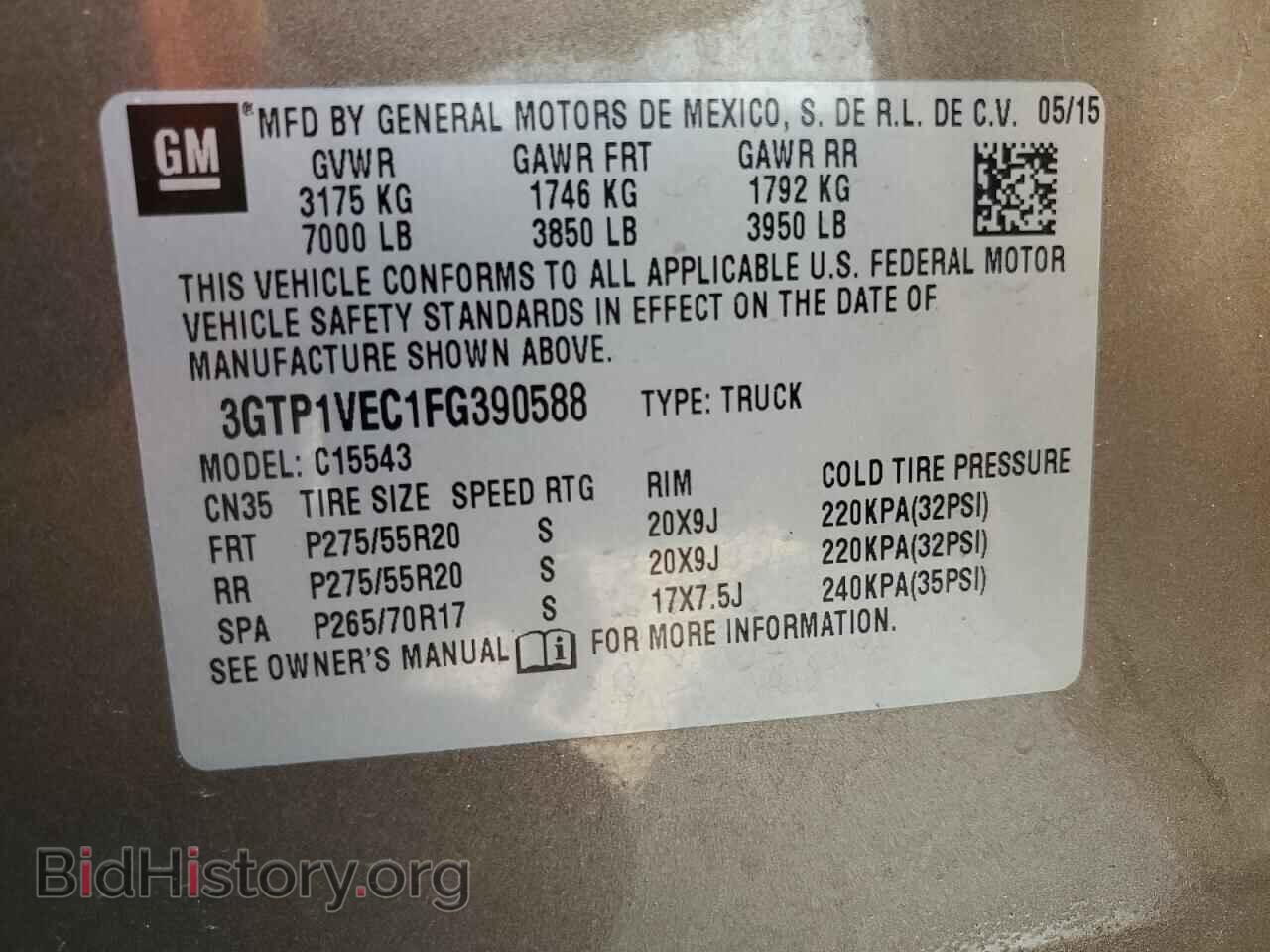 2015 GMC SIERRA - VIN: 3GTP1VEC1FG390588 - Photo 13