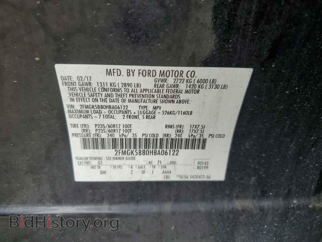 2017 FORD FLEX - VIN: 2FMGK5B80HBA06122 - Photo 13