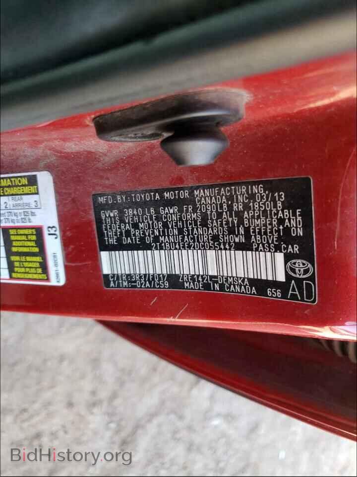 2013 TOYOTA COROLLA - VIN: 2T1BU4EE2DC055442 - Фото 10
