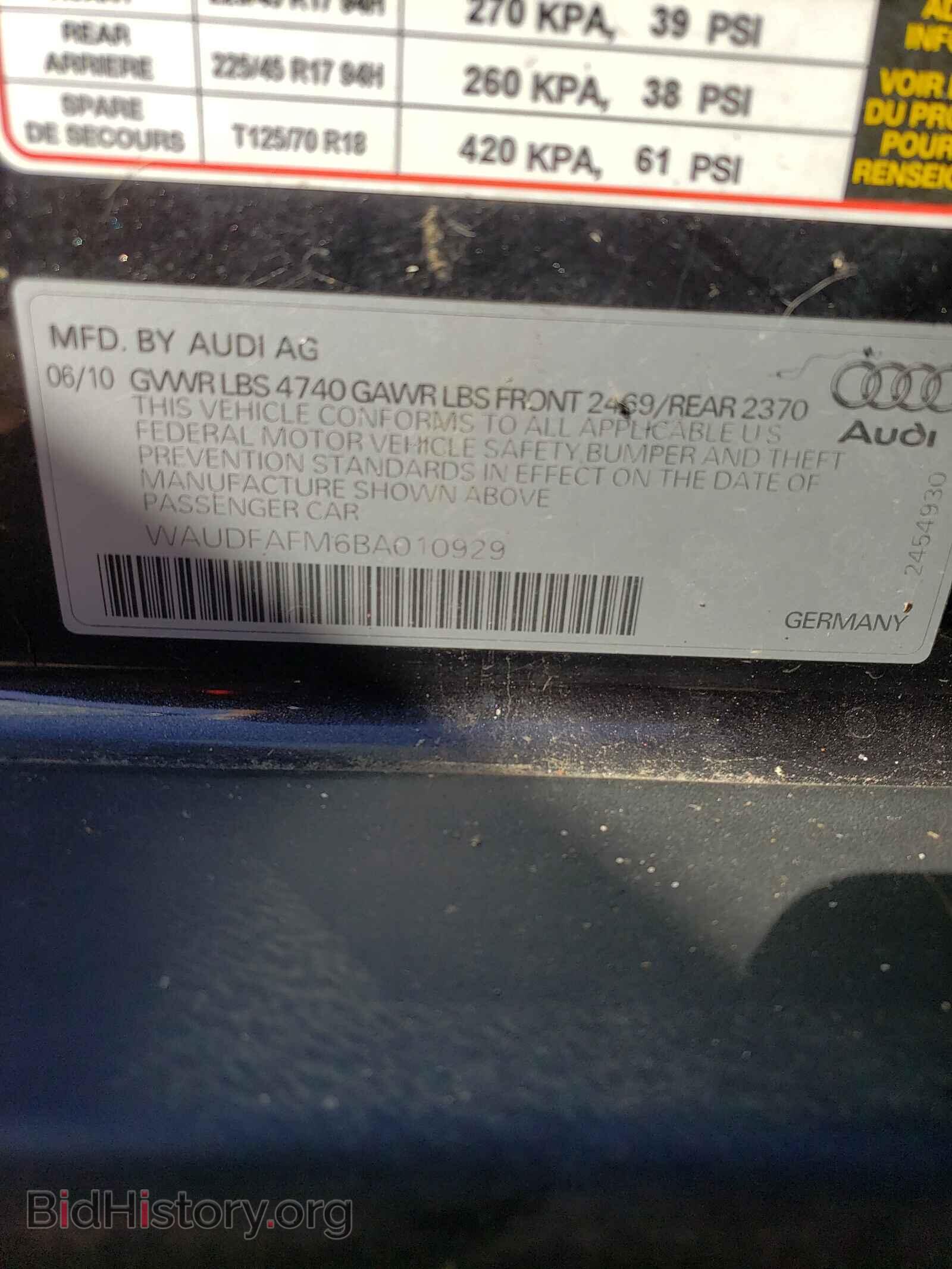 2011 AUDI A3 - VIN: WAUDFAFM6BA010929 - Photo 10