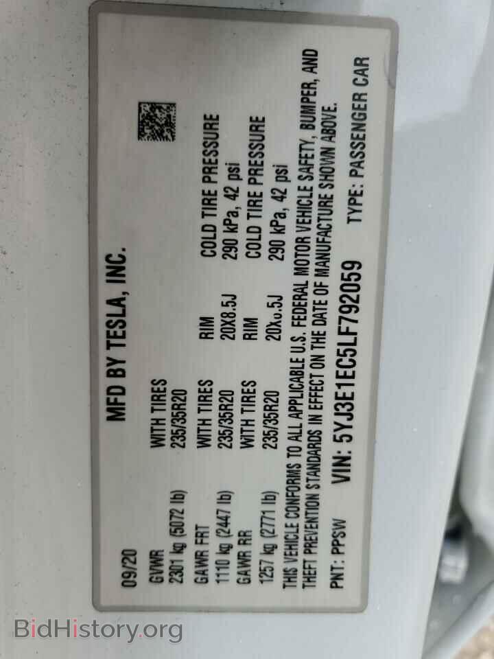 2020 TESLA MODEL 3 - VIN: 5YJ3E1EC5LF792059 - Photo 12