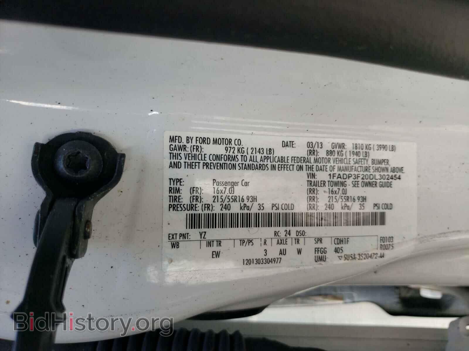 2013 FORD FOCUS - VIN: 1FADP3F20DL302454 - Фото 10