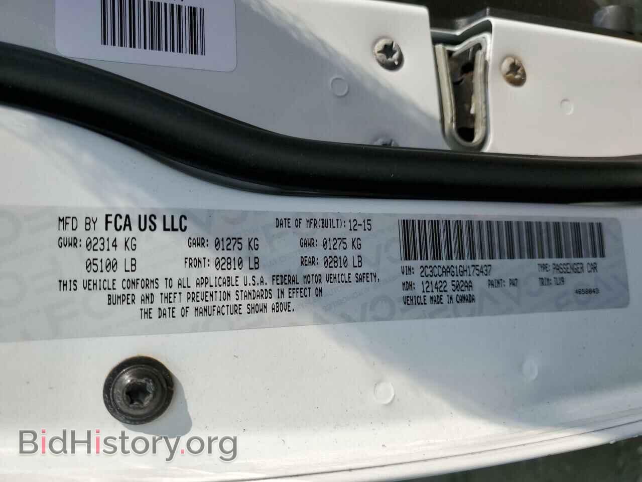 2016 CHRYSLER 300 - VIN: 2C3CCAAG1GH175437 - Фото 10