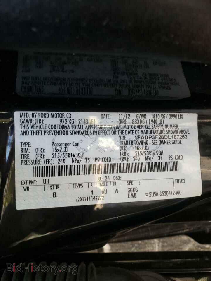 2013 FORD FOCUS - VIN: 1FADP3F28DL187263 - Фото 10