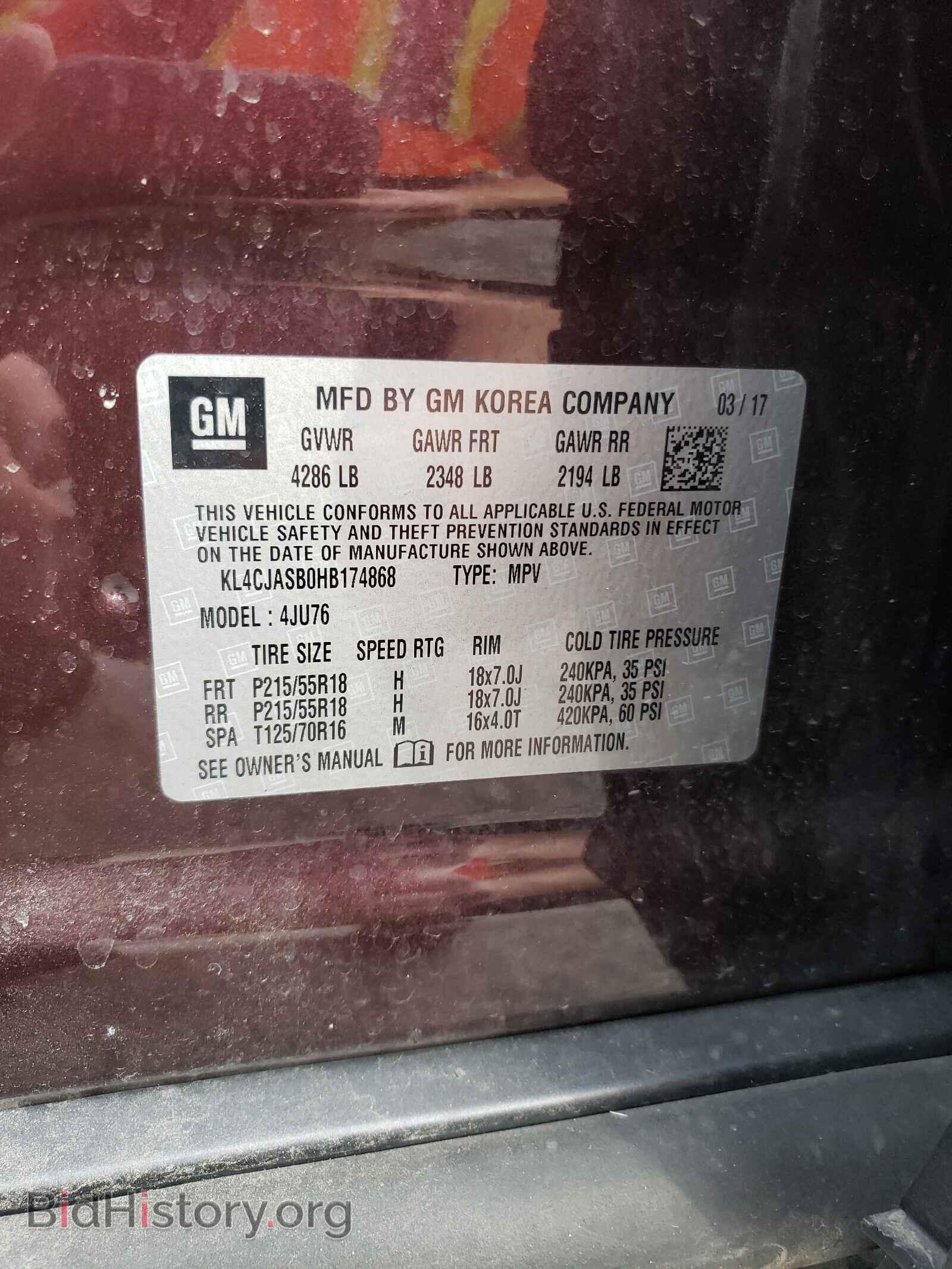 2017 BUICK ENCORE - VIN: KL4CJASB0HB174868 - Photo 10
