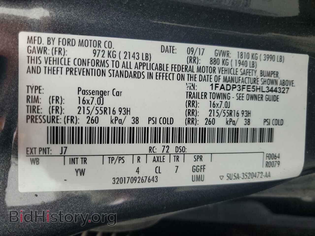 2017 FORD FOCUS - VIN: 1FADP3FE5HL344327 - Фото 12