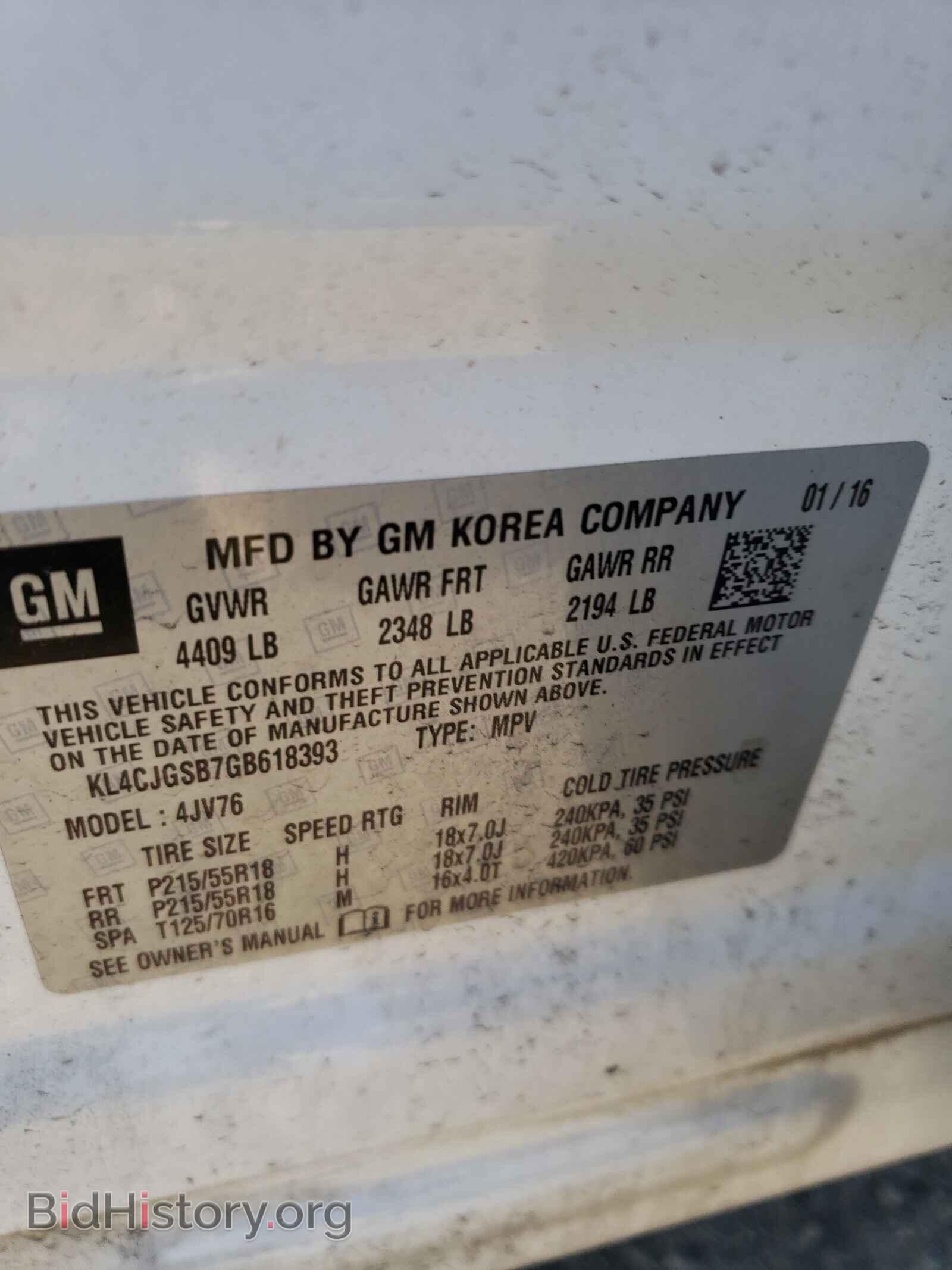 2016 BUICK ENCORE - VIN: KL4CJGSB7GB618393 - Photo 10