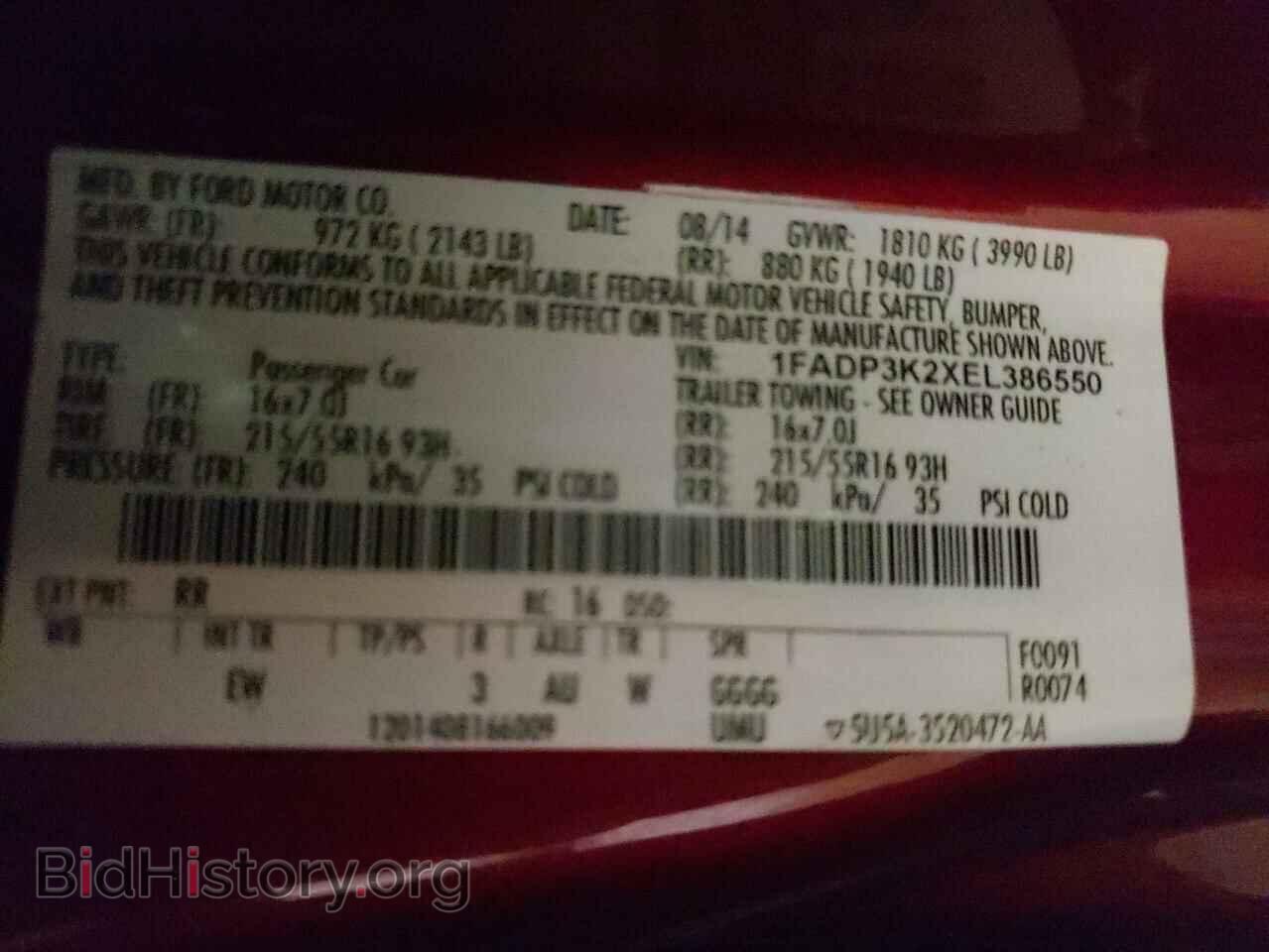 2014 FORD FOCUS - VIN: 1FADP3K2XEL386550 - Фото 10