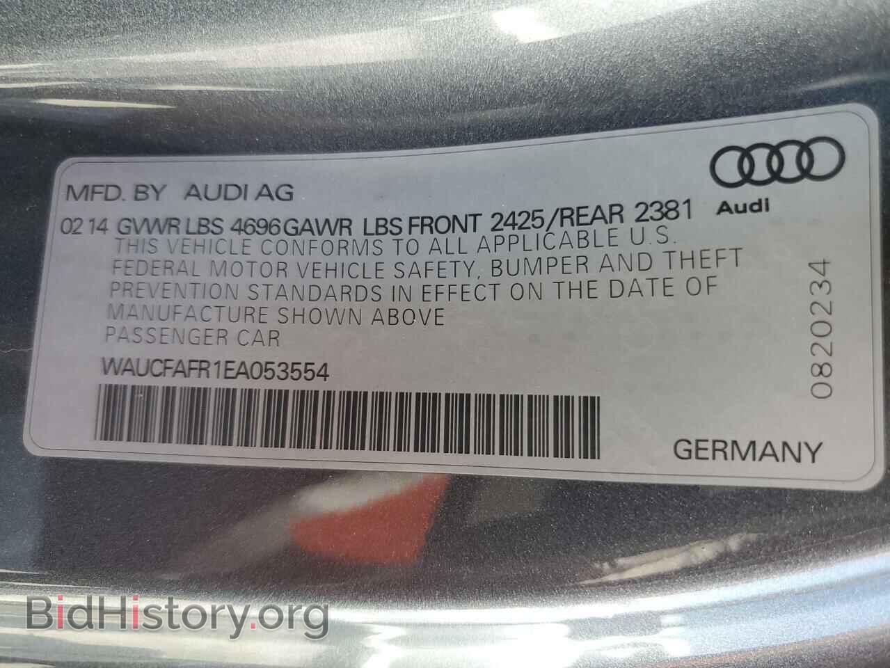 2014 AUDI A5 - VIN: WAUCFAFR1EA053554 - Фото 12