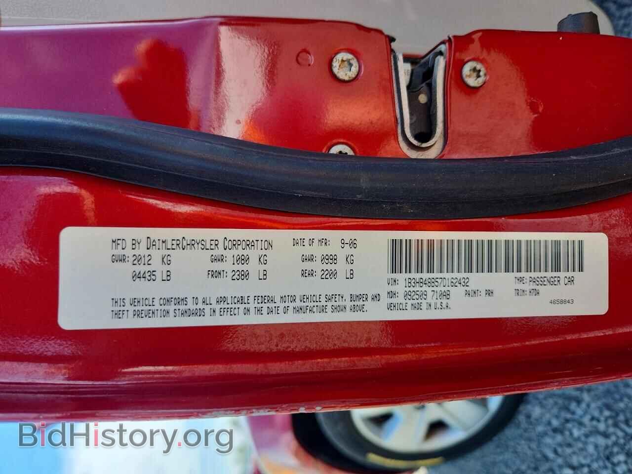 2007 DODGE CALIBER - VIN: 1B3HB48B57D162432 - Photo 12