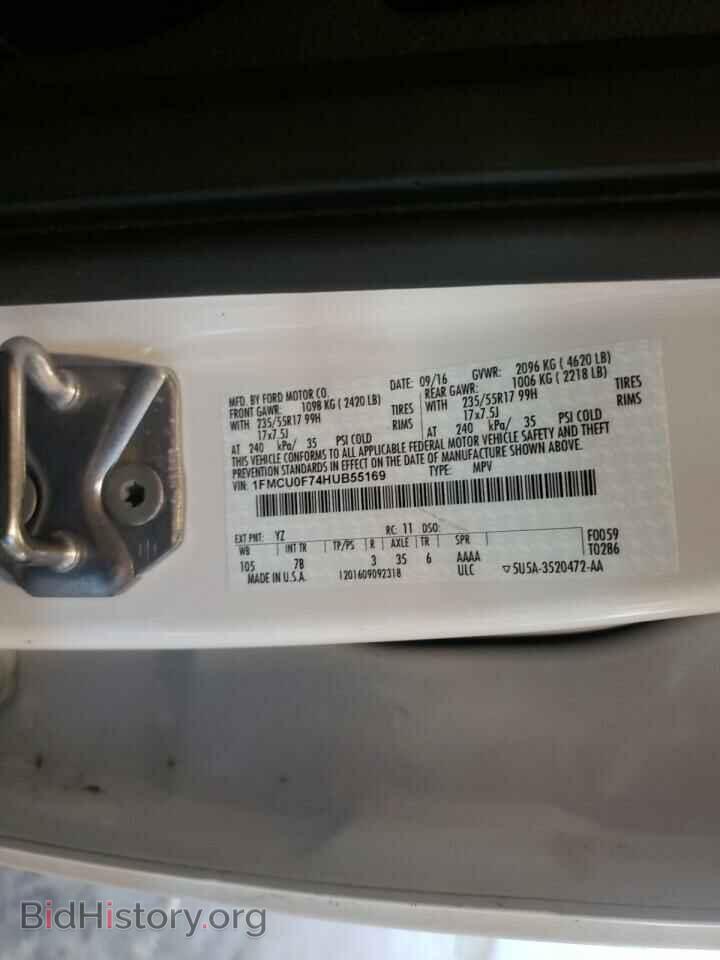 2017 FORD ESCAPE - VIN: 1FMCU0F74HUB55169 - Photo 10