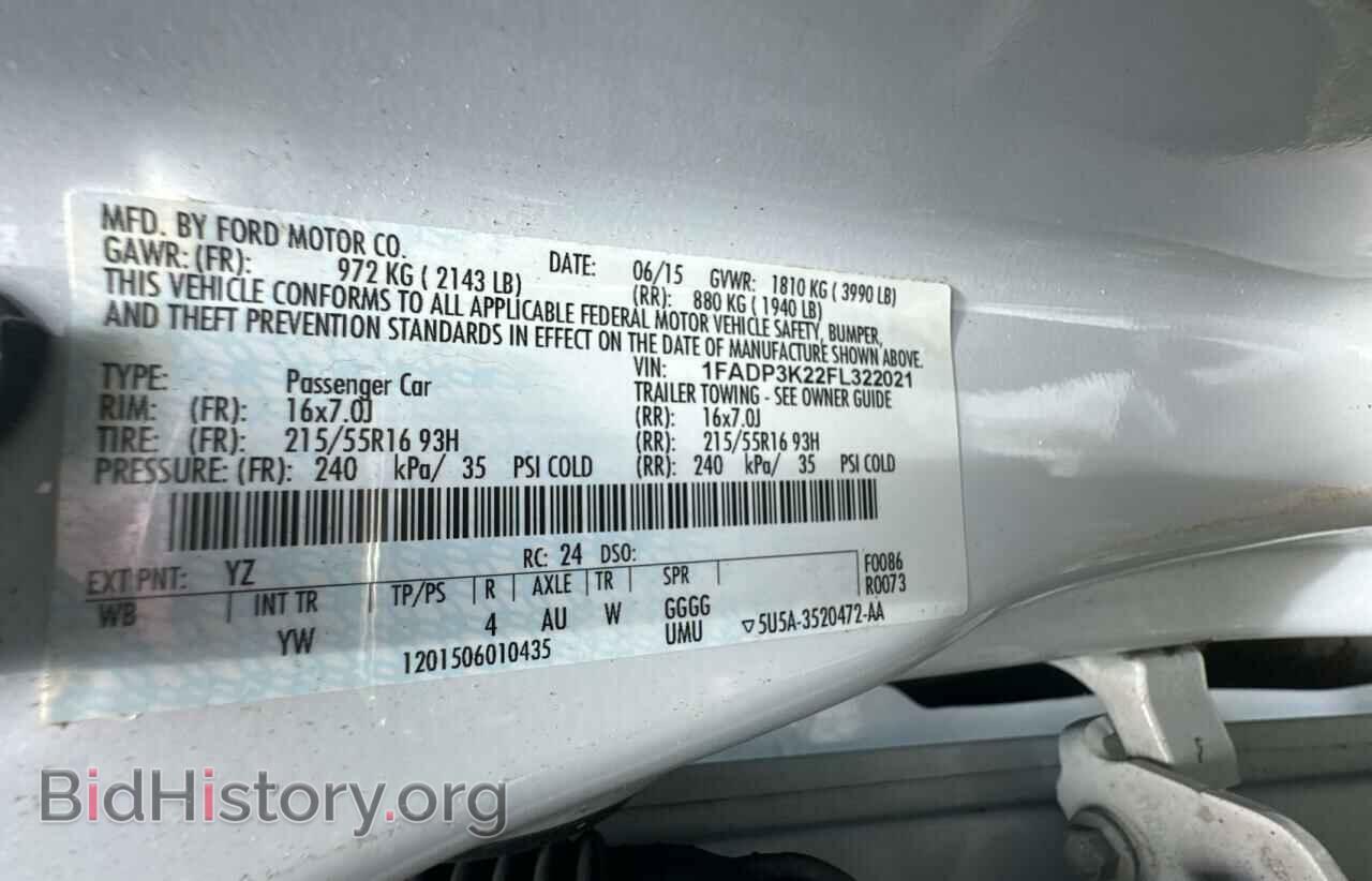 2015 FORD FOCUS - VIN: 1FADP3K22FL322021 - Фото 10