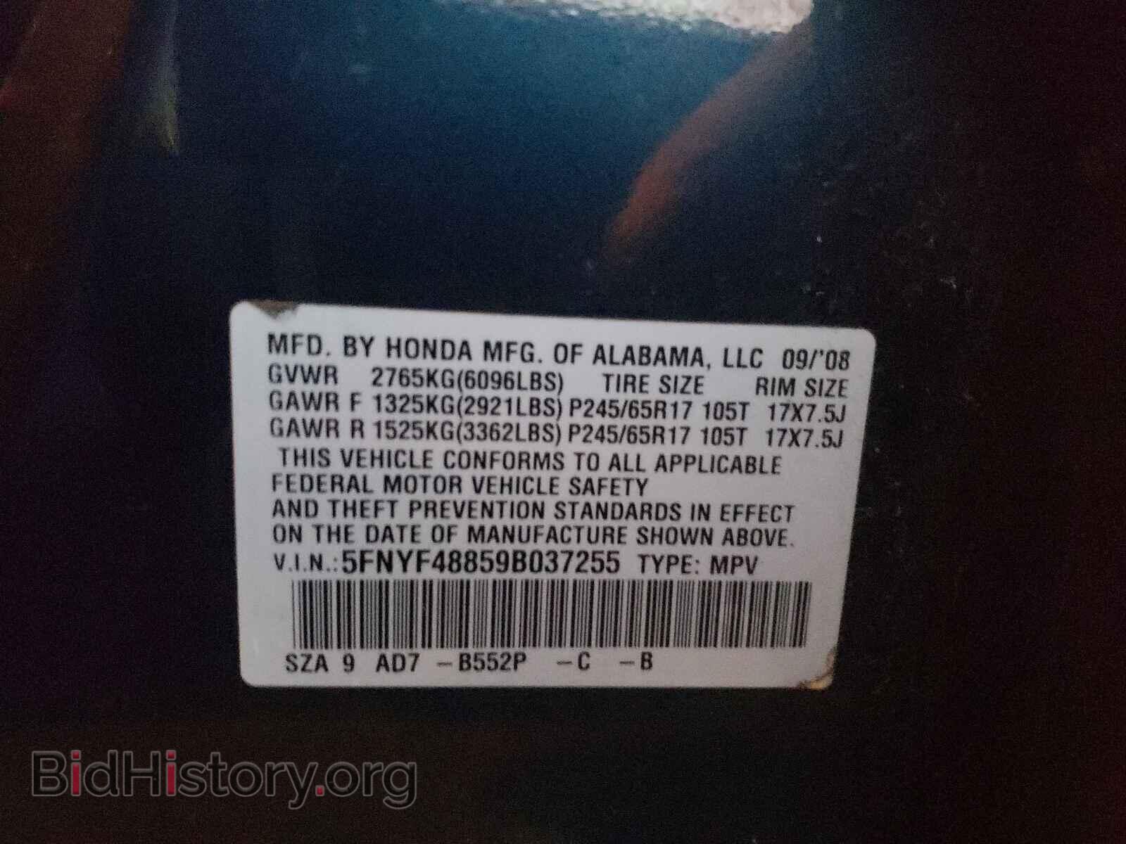 2009 HONDA PILOT - VIN: 5FNYF48859B037255 - Фото 10