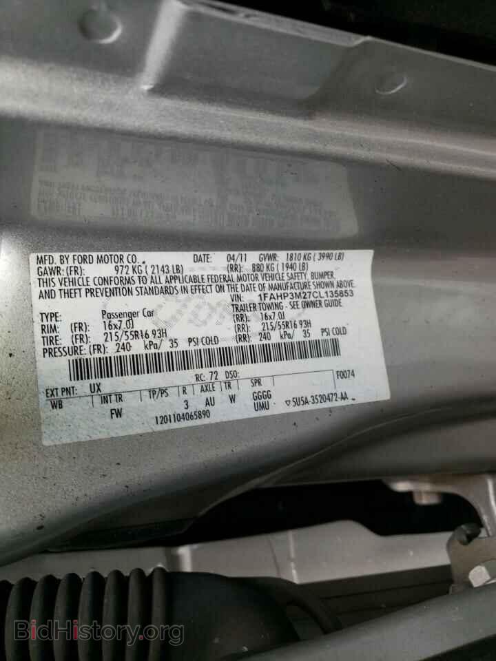 2012 FORD FOCUS - VIN: 1FAHP3M27CL135853 - Фото 10