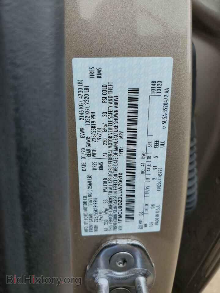 2020 FORD ESCAPE - VIN: 1FMCU9DZ2LUA70610 - Photo 12