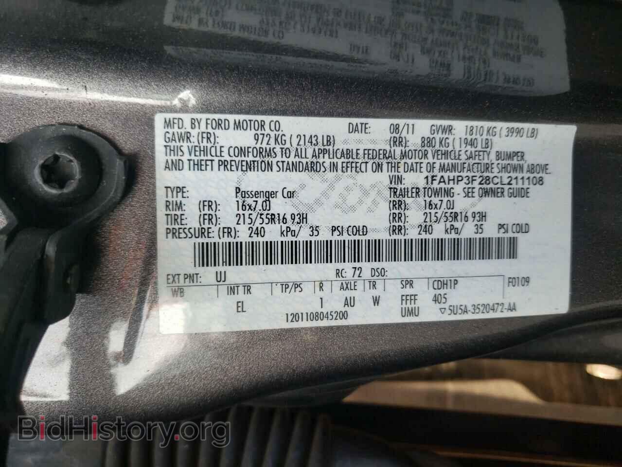 2012 FORD FOCUS - VIN: 1FAHP3F28CL211108 - Photo 10