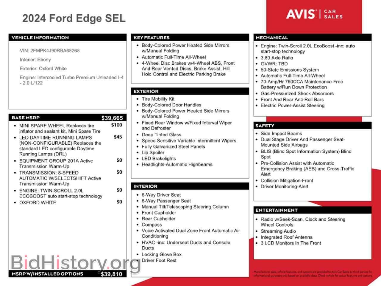 2024 FORD EDGE - VIN: 2FMPK4J90RBA68268 - Фото 13