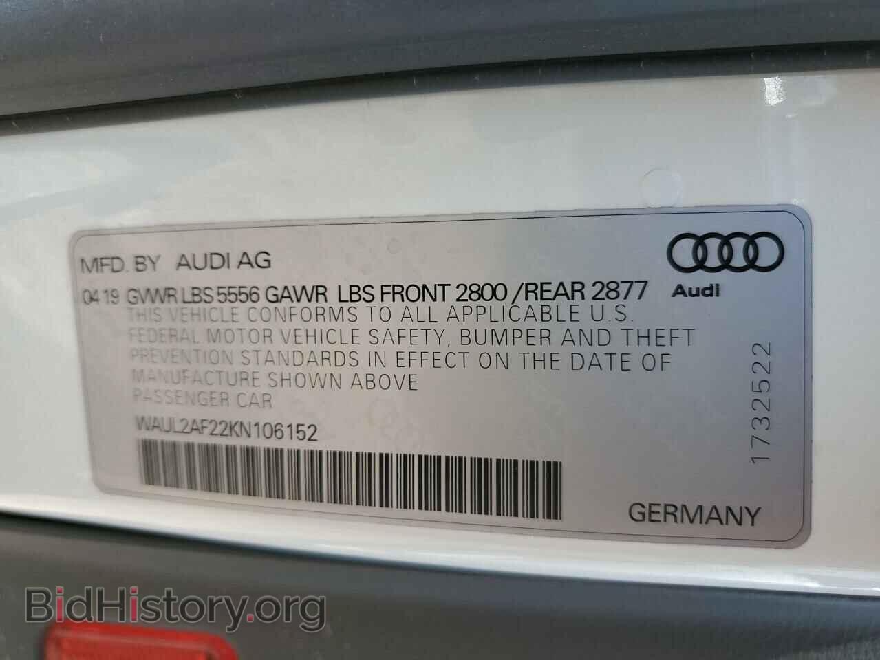 2019 AUDI A6 - VIN: WAUL2AF22KN106152 - Фото 12
