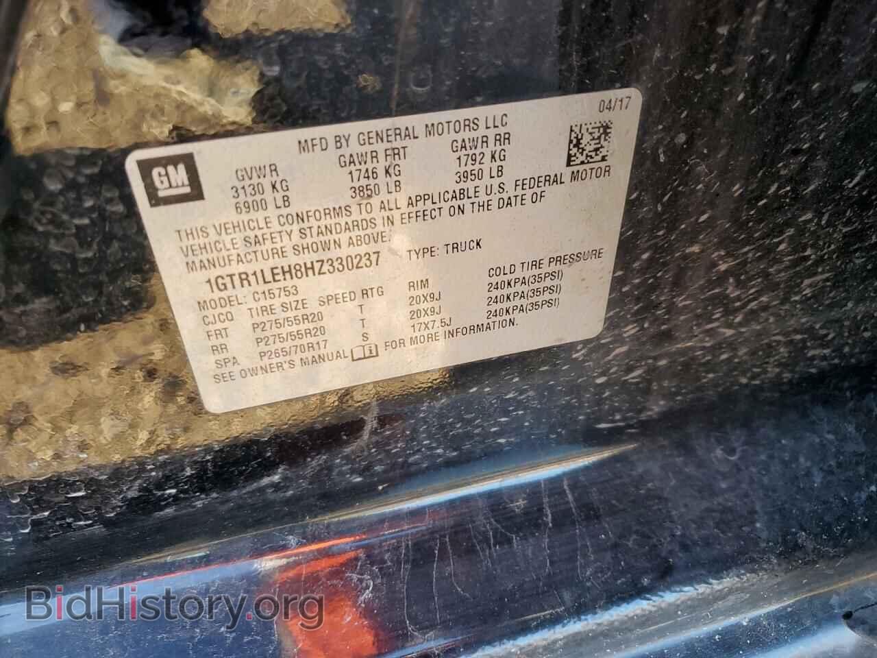 2017 GMC SIERRA - VIN: 1GTR1LEH8HZ330237 - Фото 10