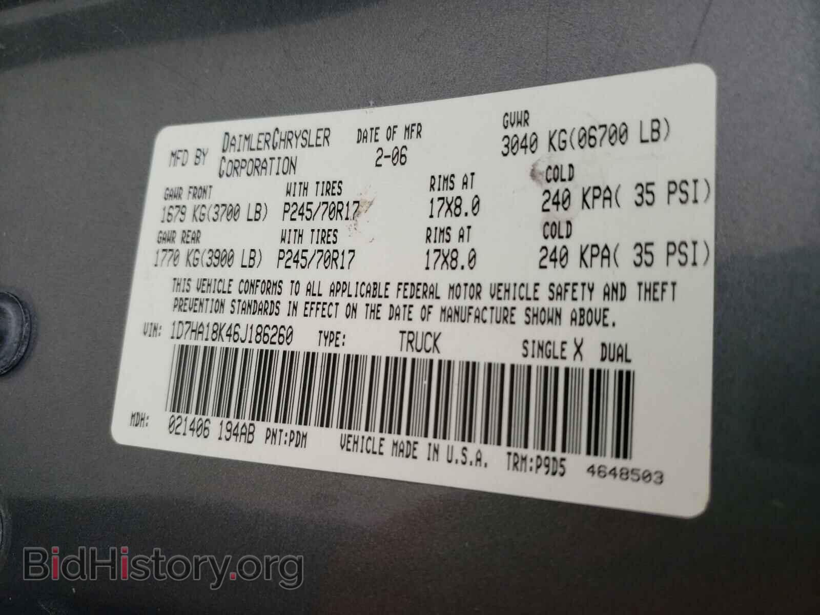 2006 DODGE RAM 1500 - VIN: 1D7HA18K46J186260 - Фото 10