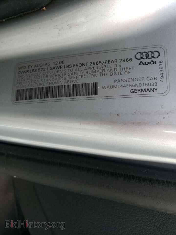 2006 AUDI A8 - VIN: WAUML44E66N016038 - Фото 10
