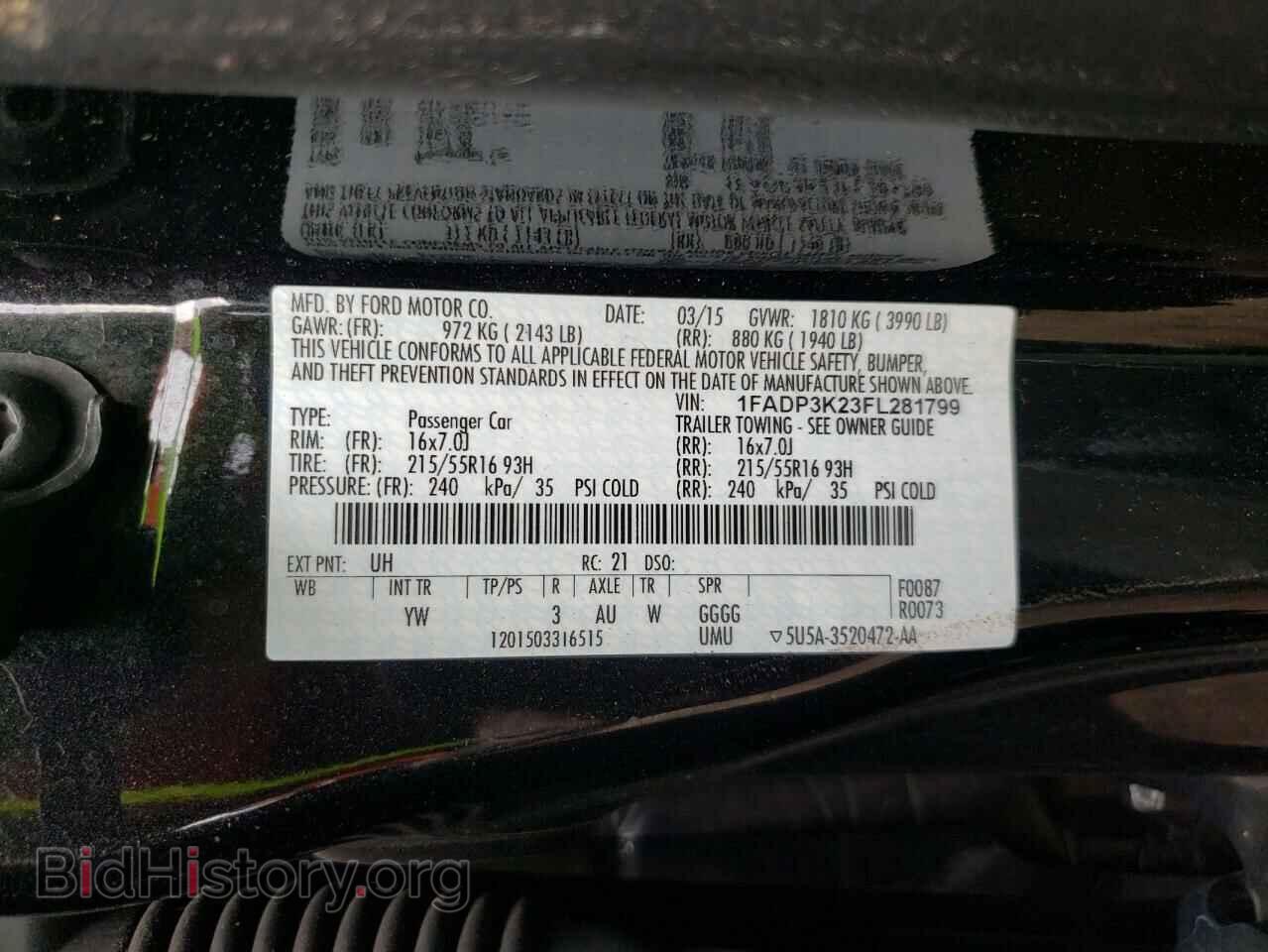 2015 FORD FOCUS - VIN: 1FADP3K23FL281799 - Фото 10