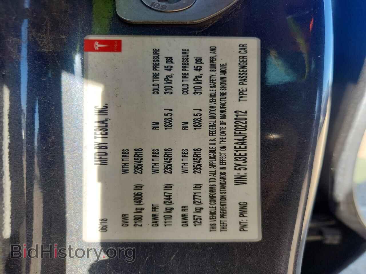 2018 TESLA MODEL 3 - VIN: 5YJ3E1EA4JF022012 - Photo 12