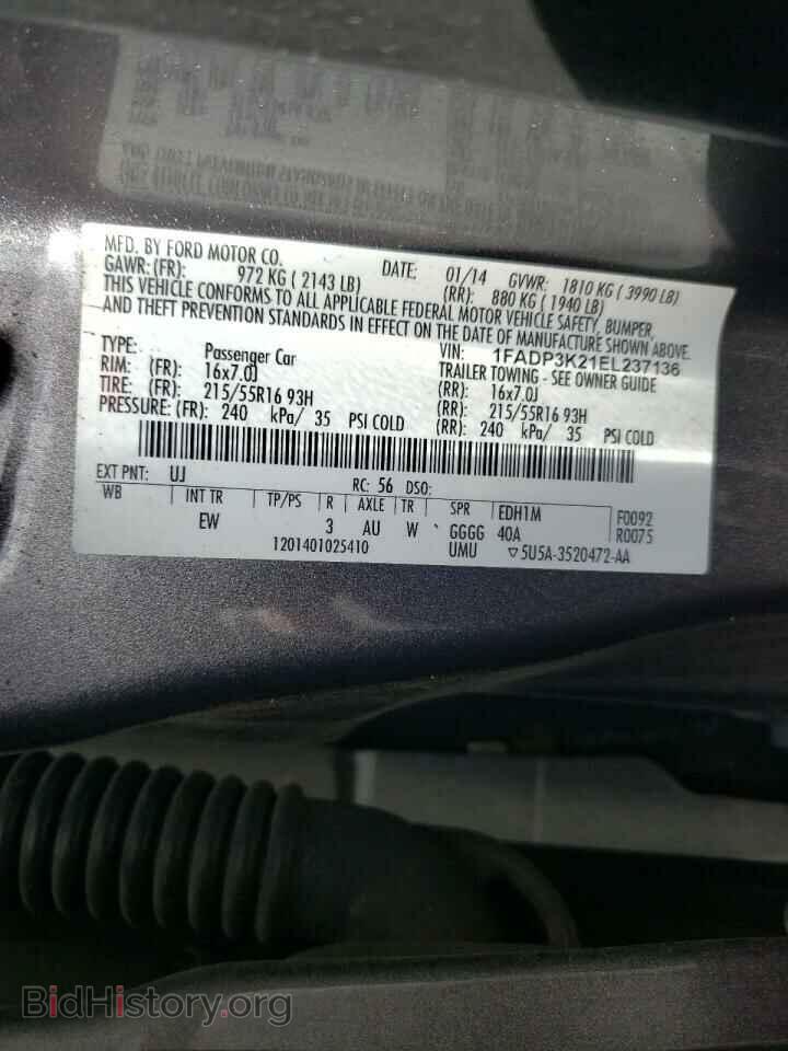 2014 FORD FOCUS - VIN: 1FADP3K21EL237136 - Фото 10