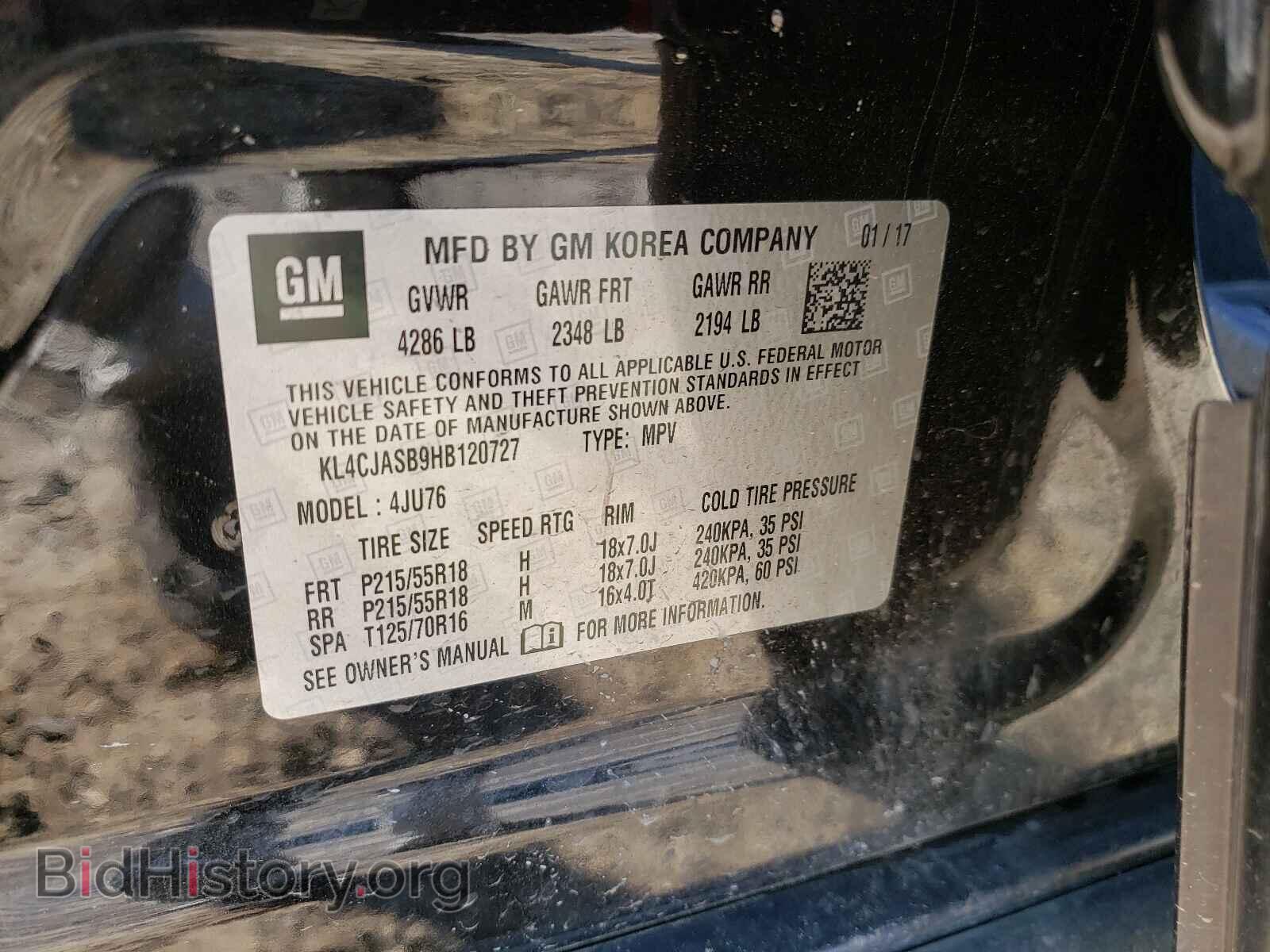 2017 BUICK ENCORE - VIN: KL4CJASB9HB120727 - Photo 10