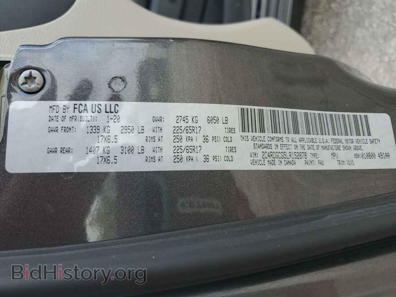 2020 DODGE CARAVAN - VIN: 2C4RDGCG5LR152878 - Photo 14