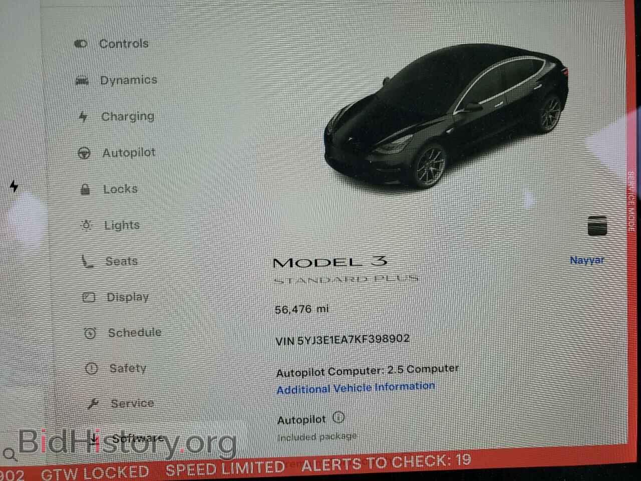 2019 TESLA MODEL 3 - VIN: 5YJ3E1EA7KF398902 - Photo 9