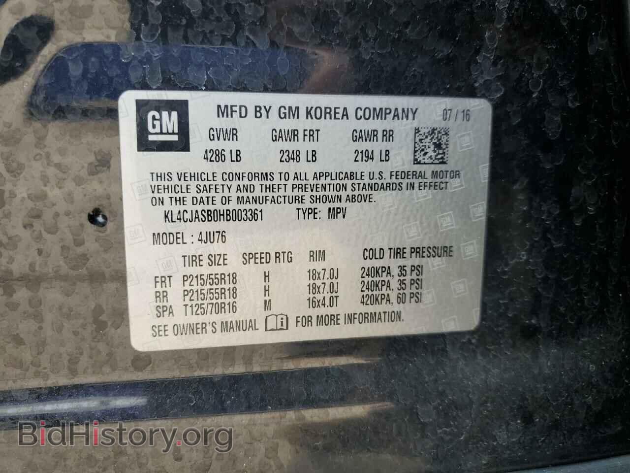 2017 BUICK ENCORE - VIN: KL4CJASB0HB003361 - Photo 13