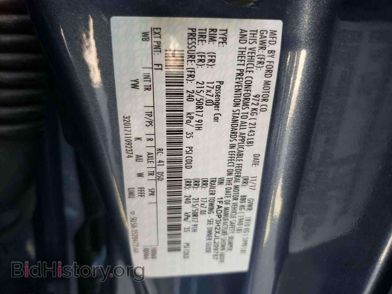 2018 FORD FOCUS - VIN: 1FADP3H2XJL209787 - Фото 10