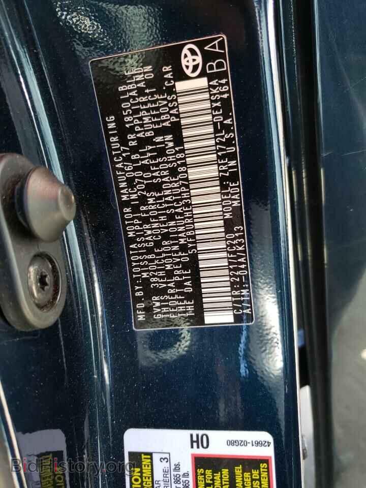2017 TOYOTA COROLLA - VIN: 5YFBURHE3HP708181 - Фото 13